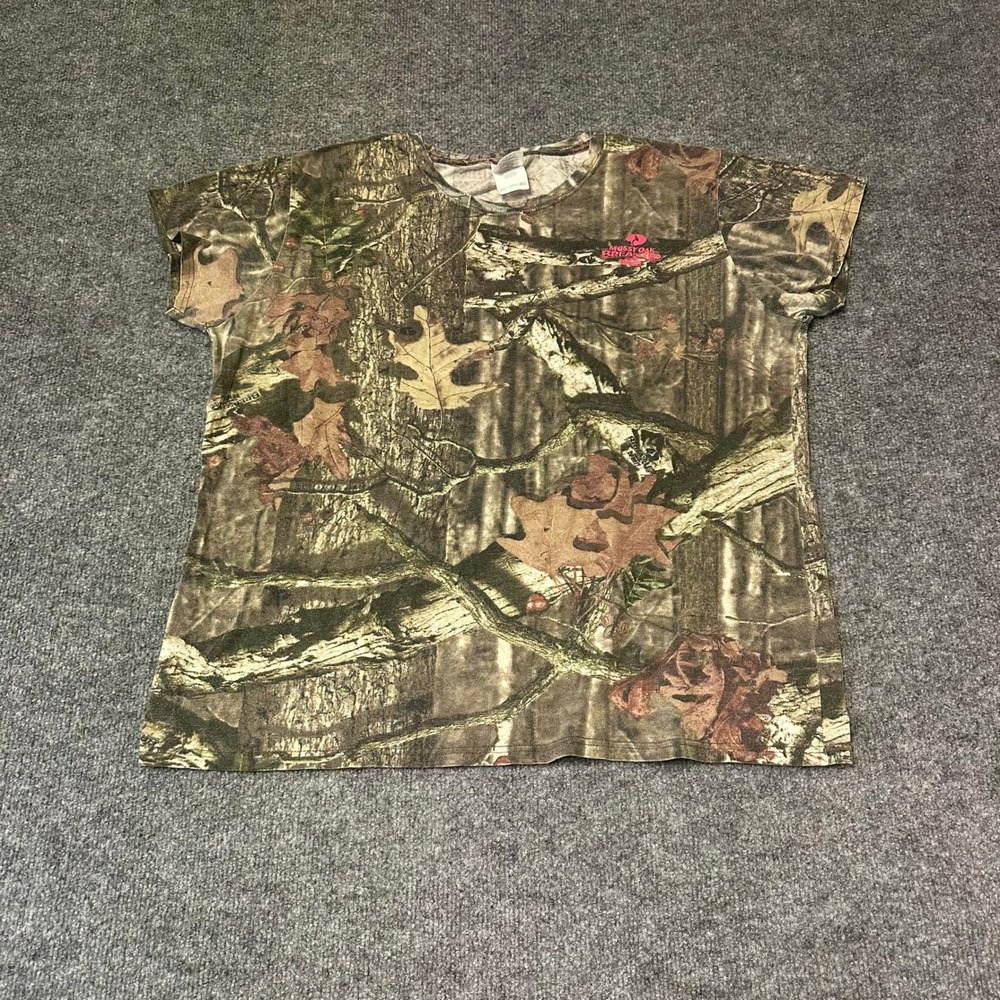 Mossy Oak T-Shirt Womens Size 2XL Brown Camo Break-Up Infinity Short Sleeve Tee